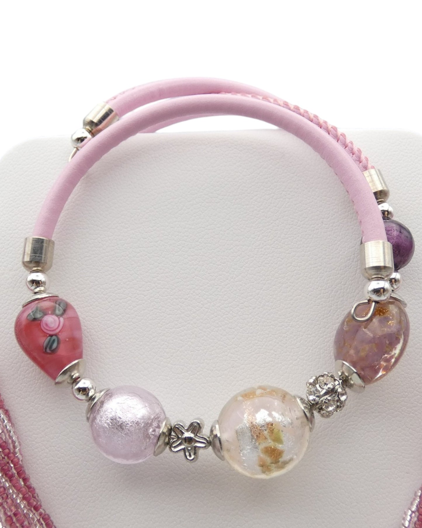 Parure - Collana ‘doppia catena’ con Bracciale - Rosa - Rossi e Rossi - Bottega Rossi e Rossi