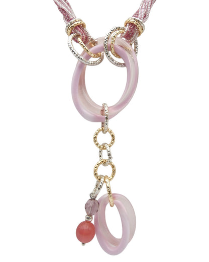 Parure - Collana ‘doppia catena’ con Bracciale - Rosa - Rossi e Rossi - Bottega Rossi e Rossi